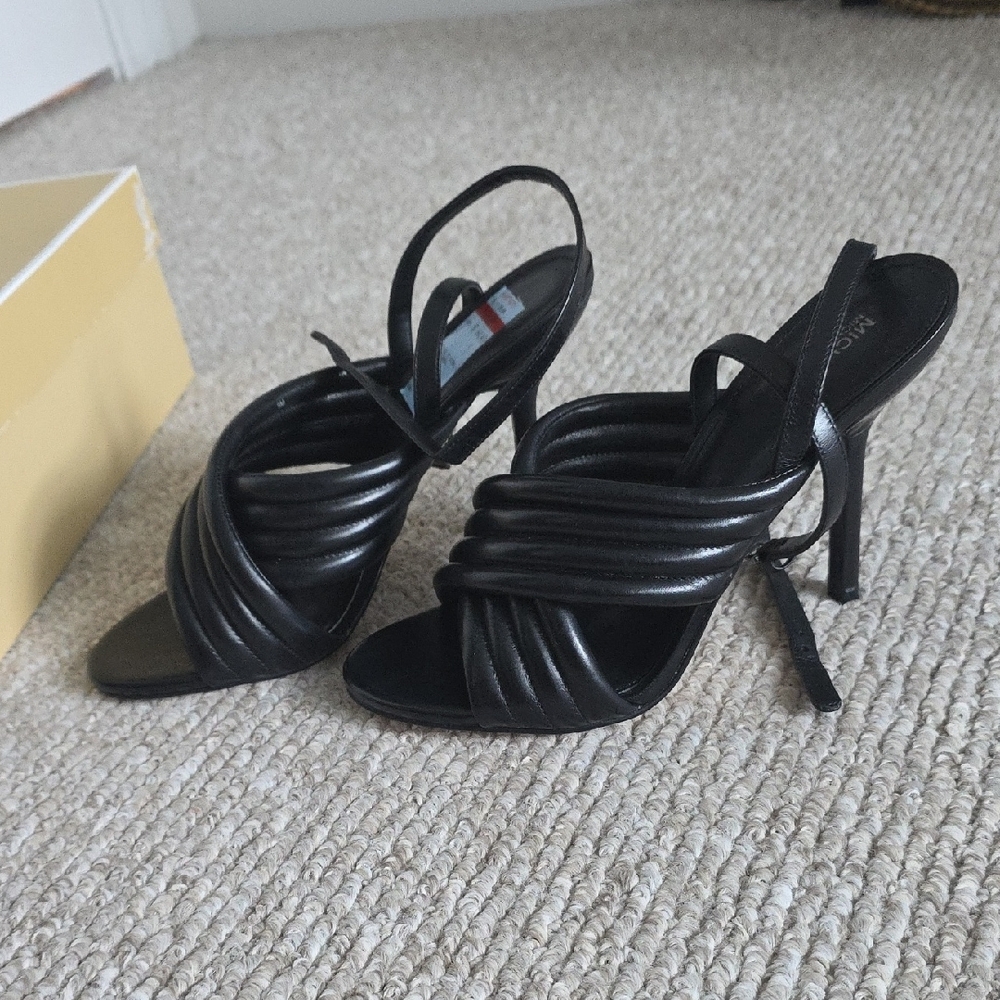 Michael Kors Black Royce Leather Sandals